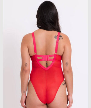 Curvy Kate Elementary Plunge Bodysuit - Red/Pink Bodysuits & Basques 