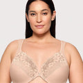 Glamorise WonderWire Front-Closure Cotton Bra - Cafe Glamorise WonderWire Front-Closure Cotton Bra - Cafe