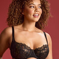 Panache Allure Underwired Demi Balcony Bra - Black / Latte Panache Allure Underwired Demi Balcony Bra - Black / Latte