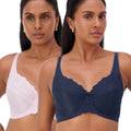 Triumph Embroidered Minimiser Bra 2 Pack - Crocus/Deep Cobalt Triumph Embroidered Minimiser Bra 2 Pack - Crocus/Deep Cobalt