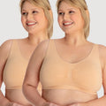 Underbliss Seamless Bamboo Blend Comfort Wire-Free Bra 2 Pack - Frappe Underbliss Seamless Bamboo Blend Comfort Wire-Free Bra 2 Pack - Frappe
