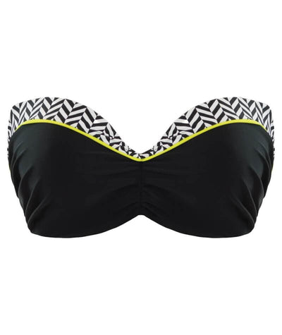 Curvy Kate Hypnotic Bandeau Bikini Top - Monochrome/Olive Swim