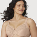 Glamorise Low Cut WonderWire Lace Bra - Cafe Glamorise Low Cut WonderWire Lace Bra - Cafe