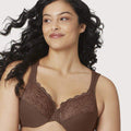Glamorise Low Cut WonderWire Lace Bra - Mocha Glamorise Low Cut WonderWire Lace Bra - Mocha