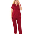 Exquisite Form Short Sleeve Pajamas - Sangria Exquisite Form Short Sleeve Pajamas - Sangria
