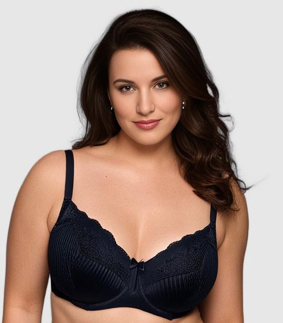 Ava & Audrey Jacqueline Minimiser Full Cup Underwire Bra - Black Bras 