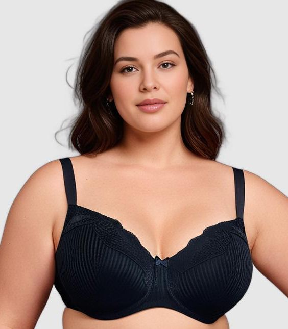 Ava & Audrey Jacqueline Minimiser Full Cup Underwire Bra - Black Bras 
