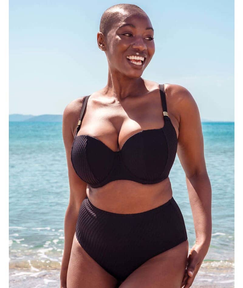 Curvy Kate Jet Set High Waist Bikini Brief -Black Swim 