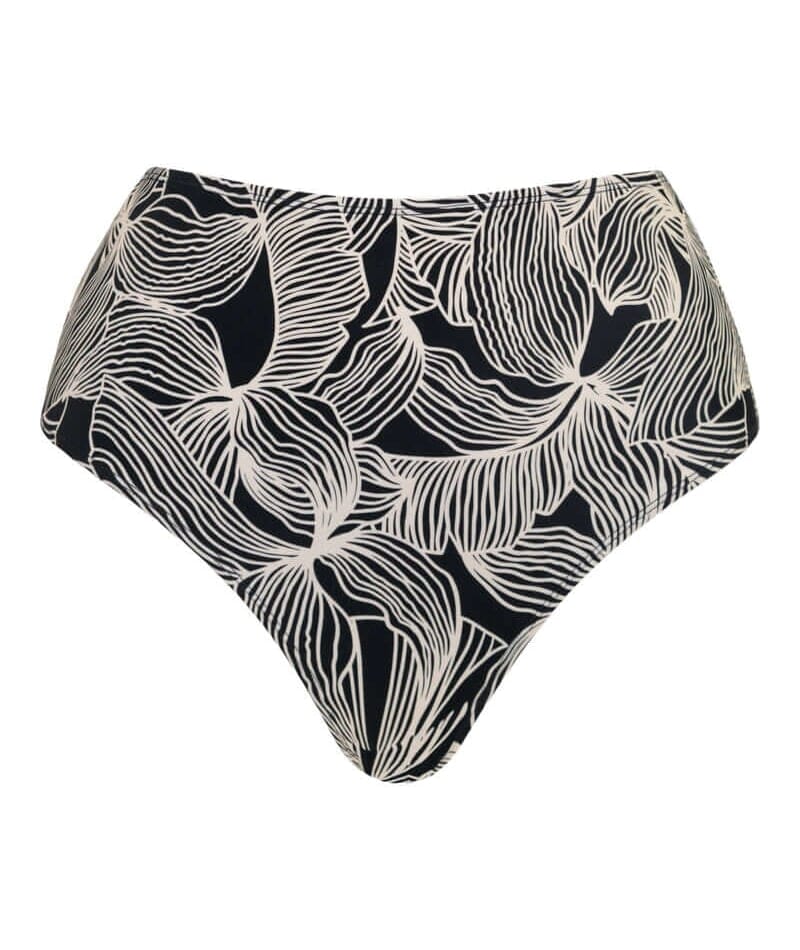 Curvy Kate Ripple Reef High Waist Bikini Brief - Black Print Swim 