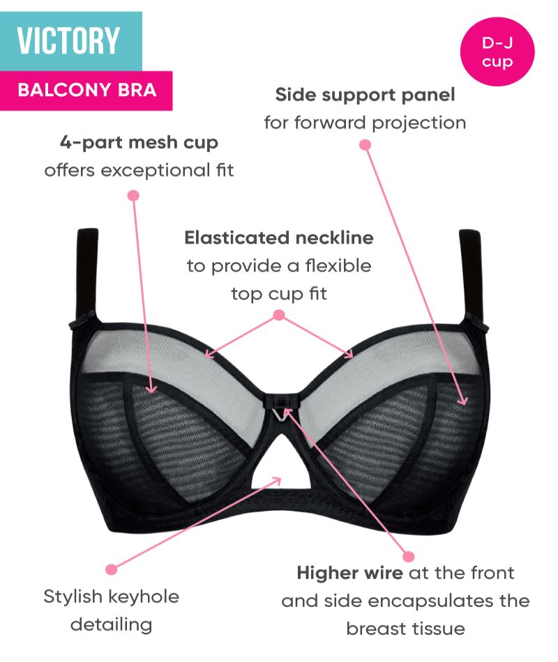 Curvy Kate Victory Balcony Bra - Black Bras 