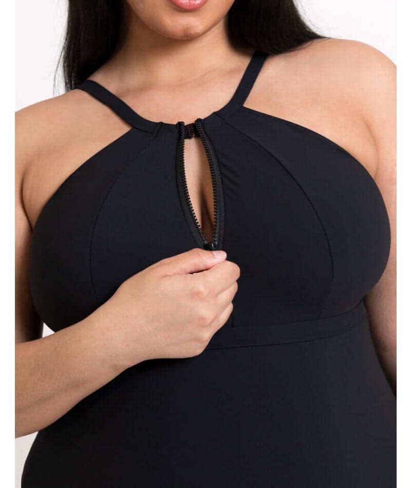 Curvy Kate Zip Tide Wire Free Multiway One Piece Swimsuit - Black Swim 