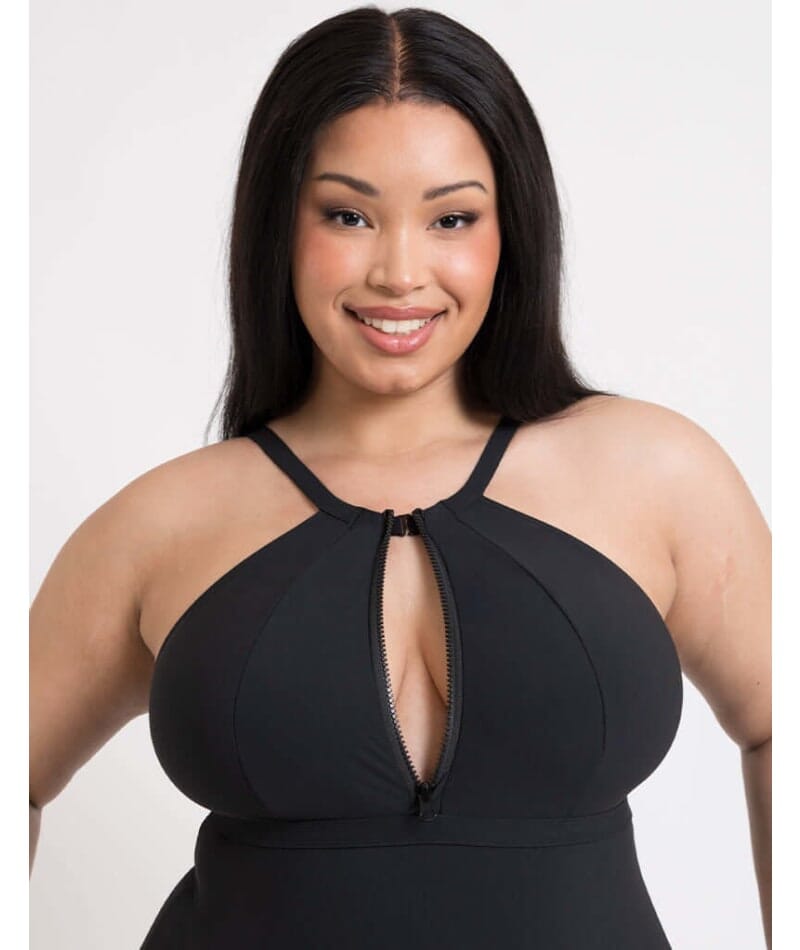 Curvy Kate Zip Tide Wire Free Multiway One Piece Swimsuit - Black Swim 