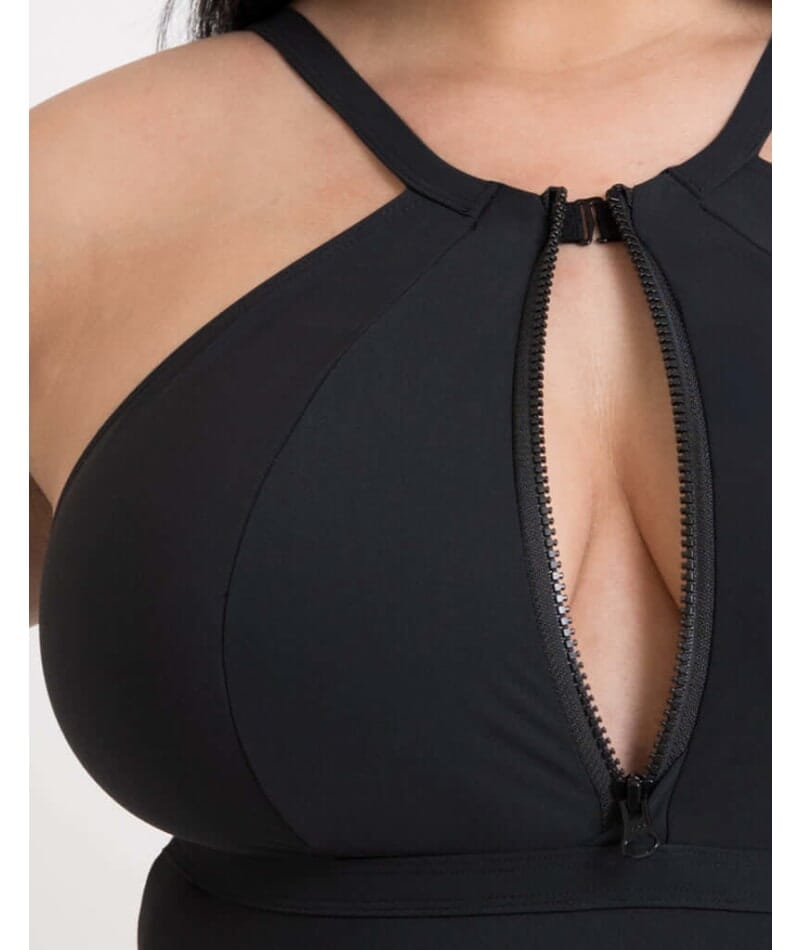 Curvy Kate Zip Tide Wire Free Multiway One Piece Swimsuit - Black Swim 