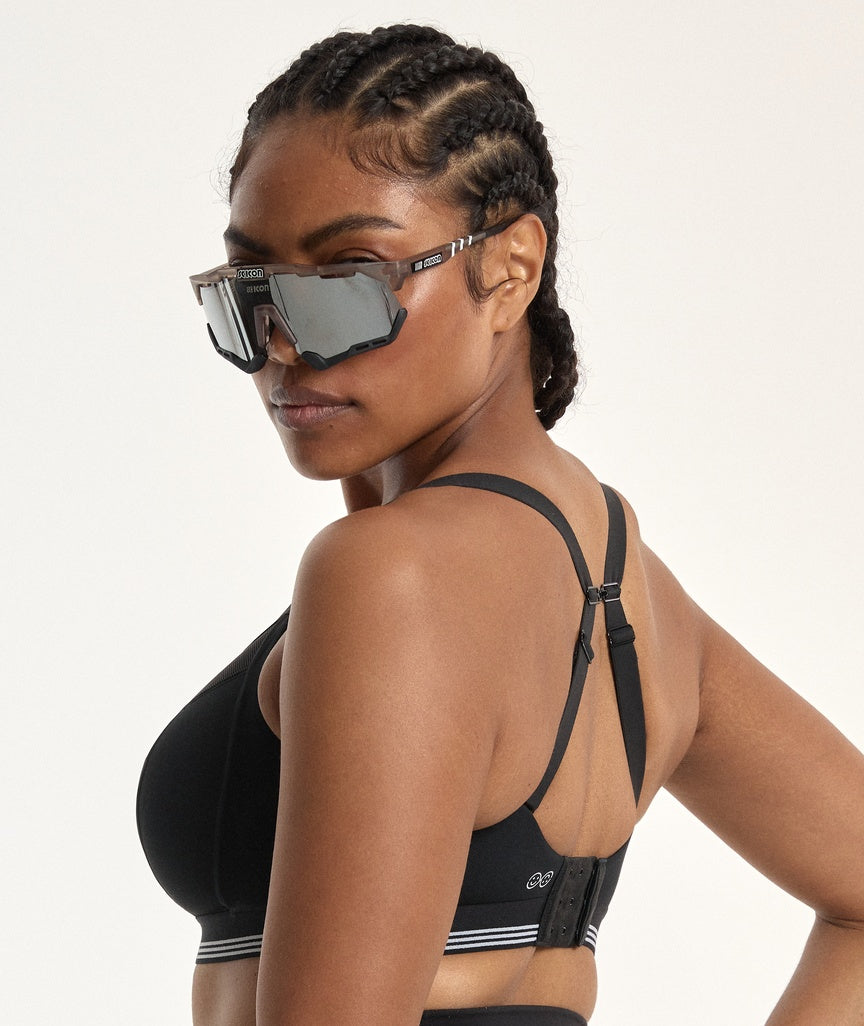 Nala Sporty Support Wirefree Bralette Bra - Licorice/Snow Cone