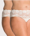 Ava & Audrey Greta Lace and Cotton Brief (2 Pack) - Ivory Knickers