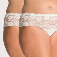 Ava & Audrey Greta Lace and Cotton Brief (2 Pack) - Ivory