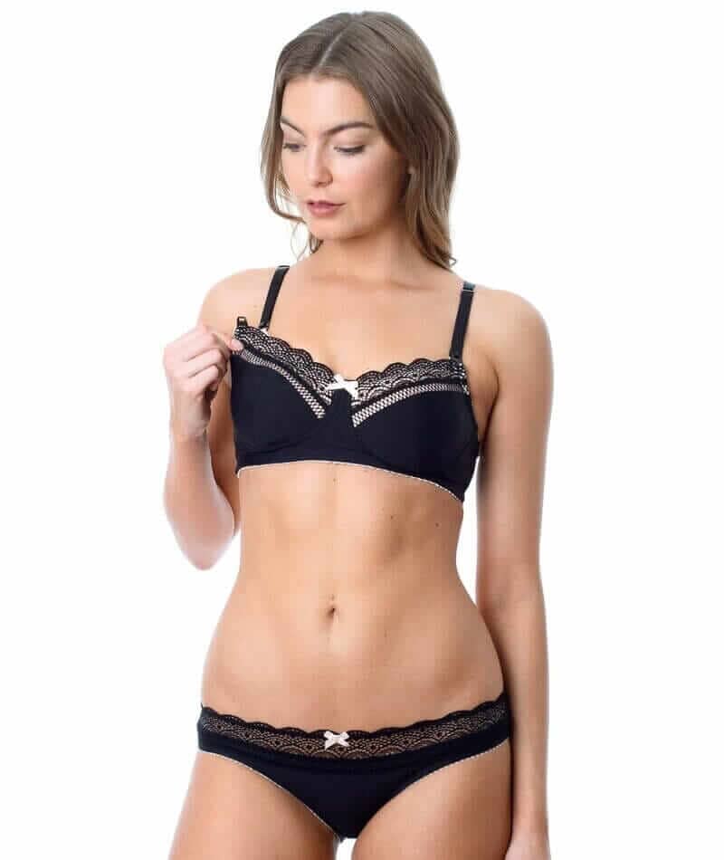 Hotmilk Show Off Nursing & Maternity Wire-Free Bra - Black Bras 