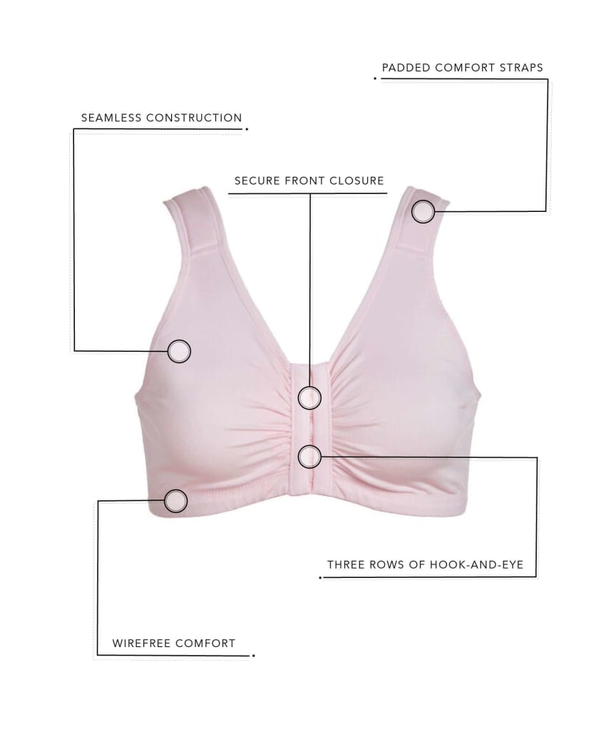 Leading Lady Laurel Wirefree Front Close Comfort Bra - Black Onyx