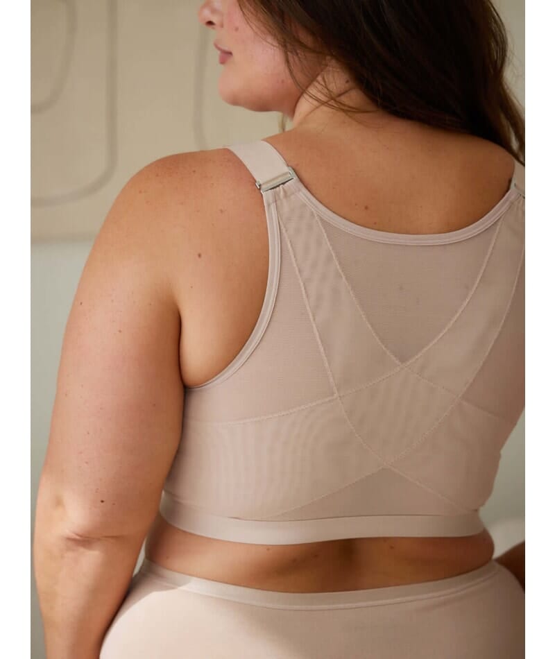 Leading Lady The Moira Front-Close Wire-Free Spacer Cup Bra - Sand Bras 