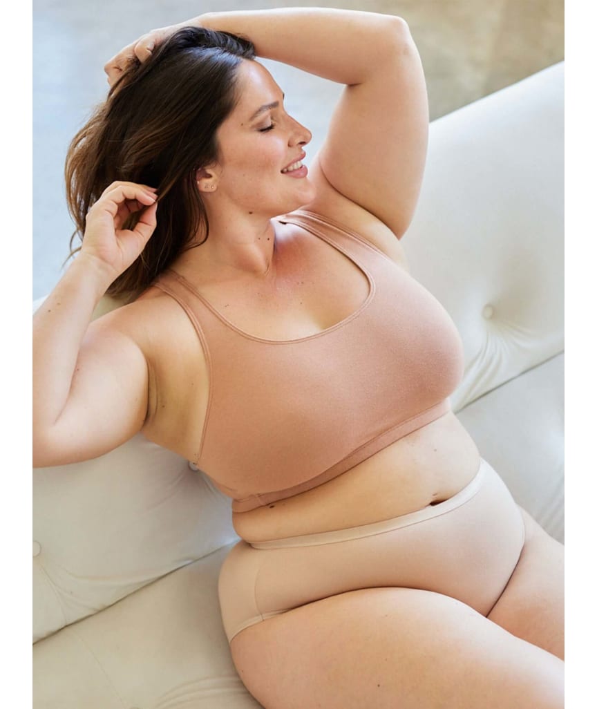 Leading Lady The Serena Wire-free Crop Top - Mocha