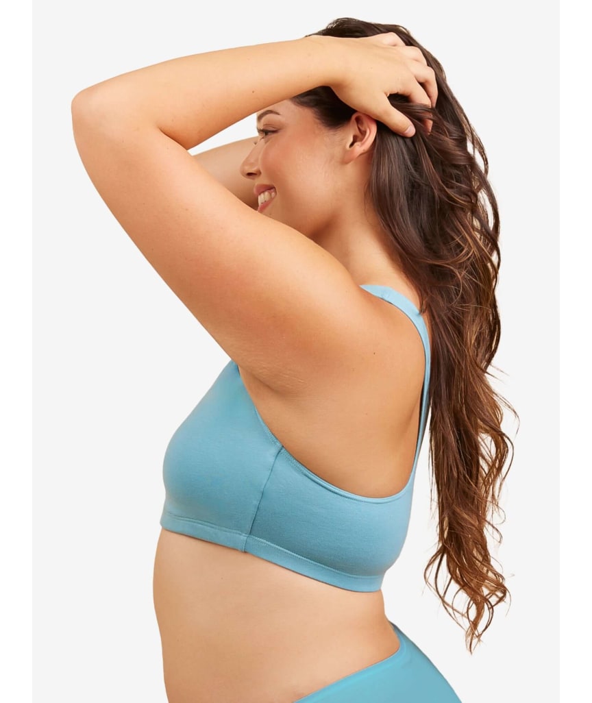 Leading Lady The Serena Wire-free Crop Top - Sea Glass Blue