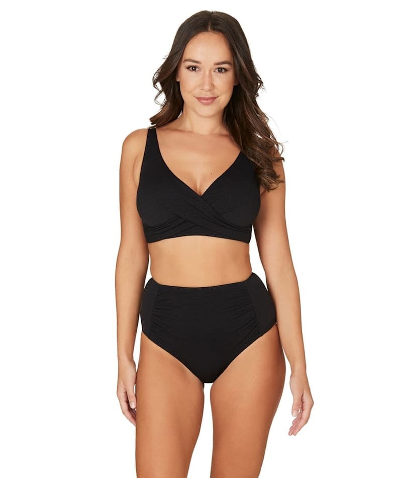 Nip Tuck Must Haves Loiuse Cross Front Bikini Top - Black Swim 