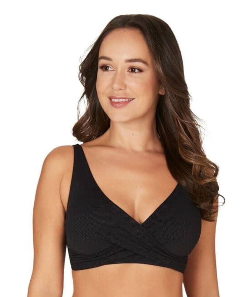 Nip Tuck Must Haves Loiuse Cross Front Bikini Top - Black Swim 
