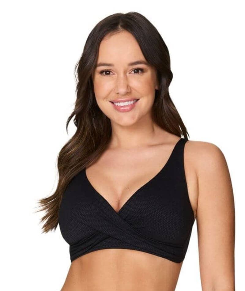 Nip Tuck Must Haves Loiuse Cross Front Bikini Top - Black Swim 