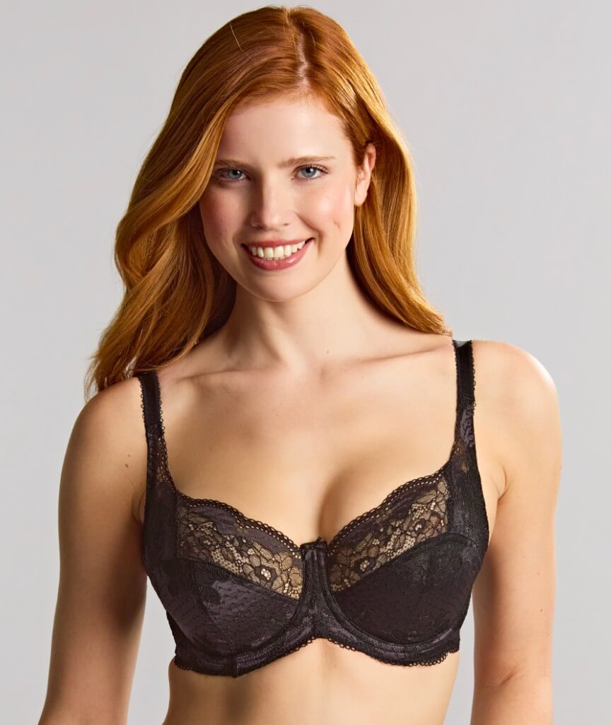 Panache Clara Full Cup Underwired Bra - Charcoal/Black