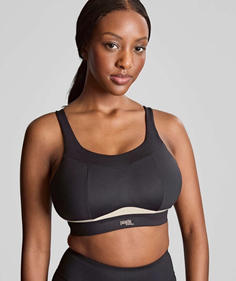 Panache Sport Freedom Wire-free Sports Bra- Black Chalk Bras 