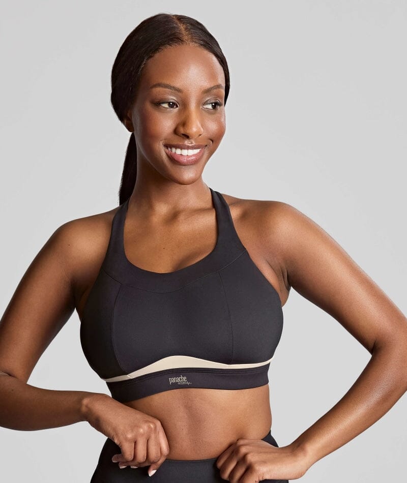 Panache Sport Freedom Wire-free Sports Bra- Black Chalk Bras 