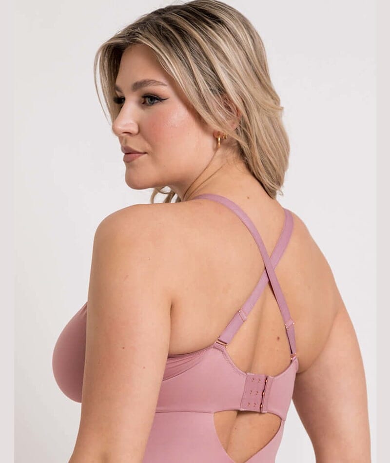 Scantilly Indulgence Stretch Lace Bodysuit - Dusty Rose Bodysuits & Basques 