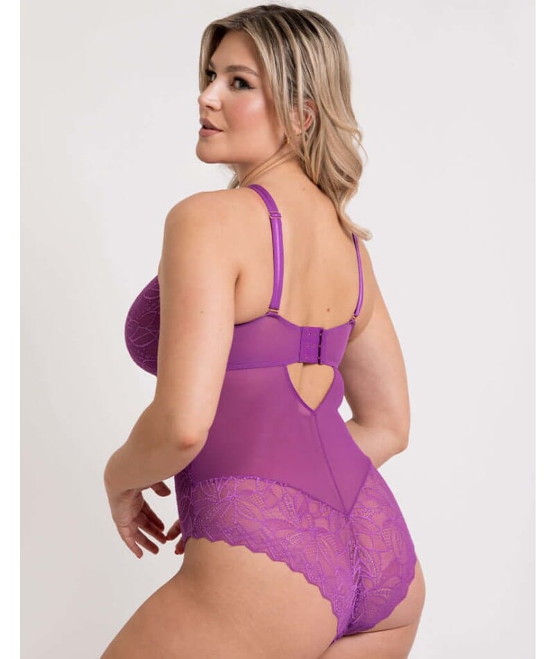 Scantilly Opulence Stretch Lace Bodysuit - Mystic Purple Bodysuits & Basques 