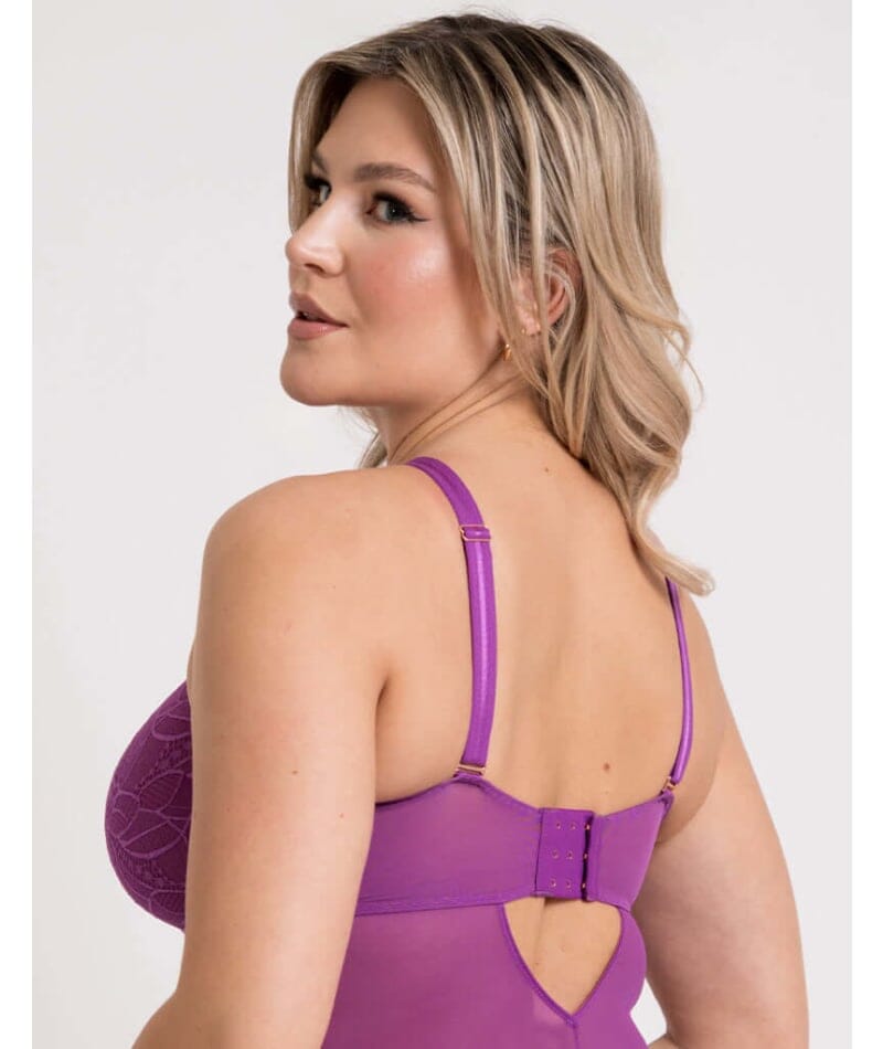 Scantilly Opulence Stretch Lace Bodysuit - Mystic Purple Bodysuits & Basques 