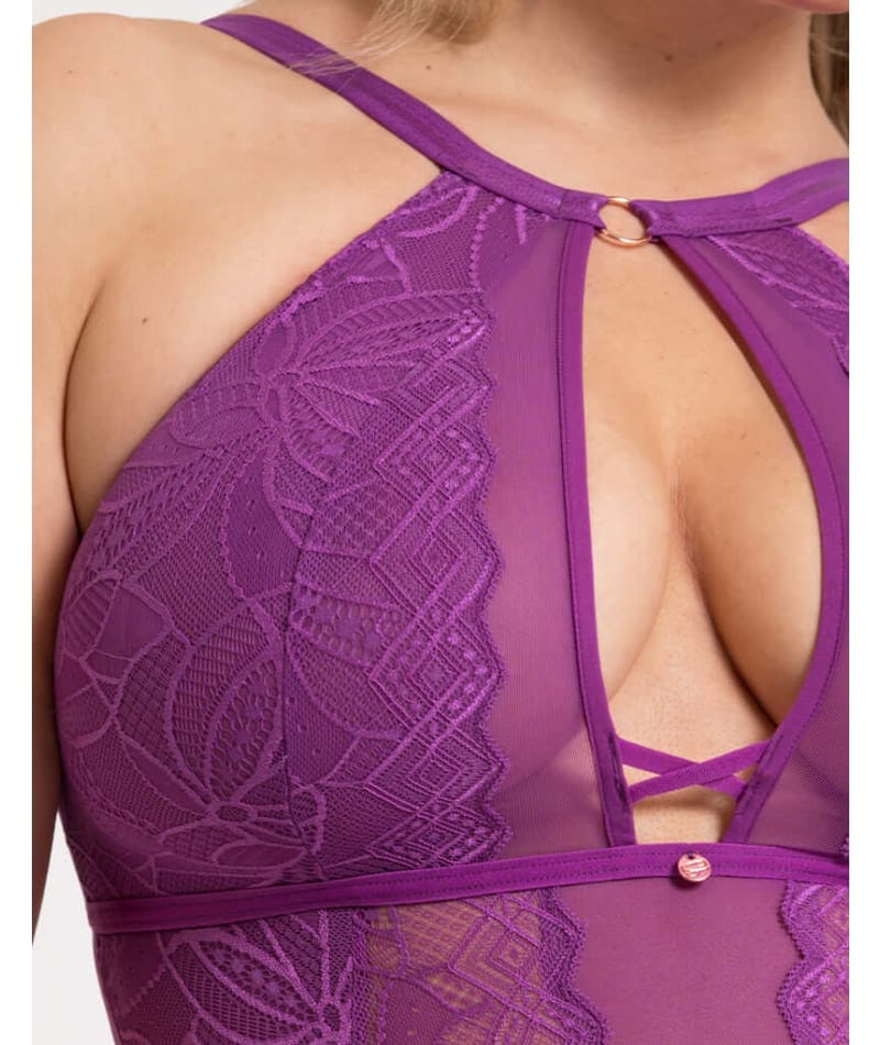 Scantilly Opulence Stretch Lace Bodysuit - Mystic Purple Bodysuits & Basques 