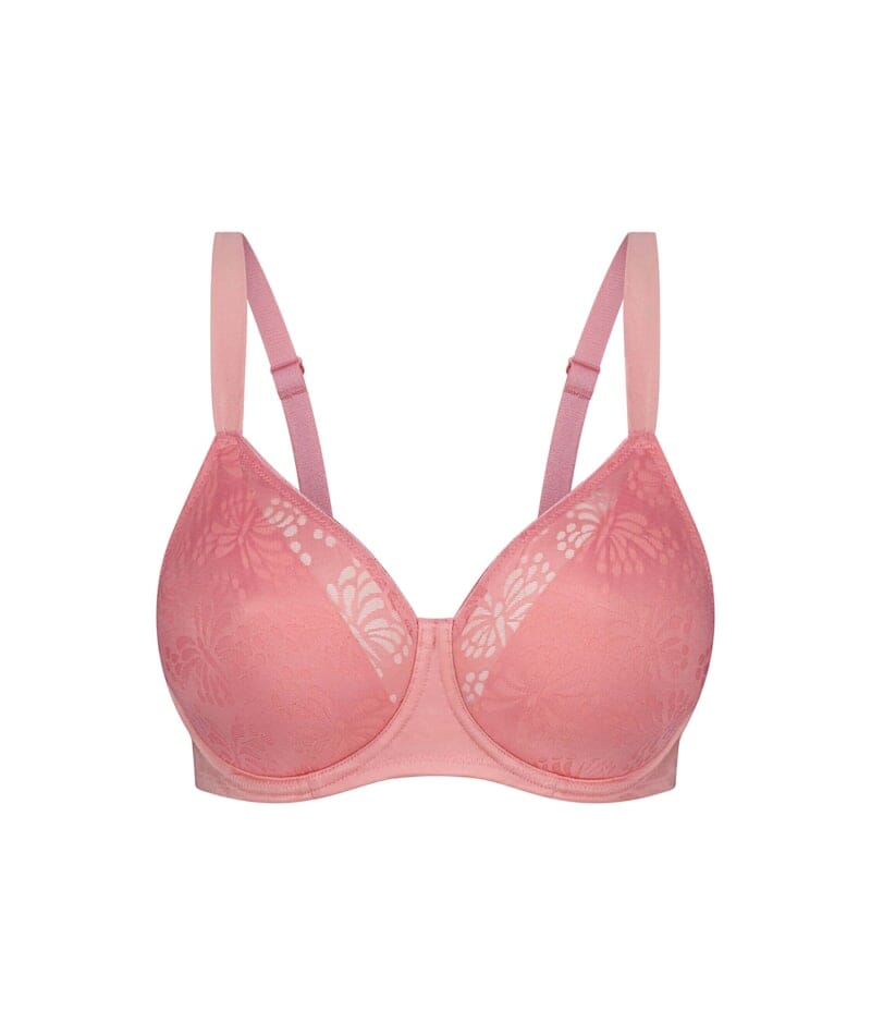 Triumph Lacy Minimizer 2 Pack Bra - Toasted Almond\Cherry Rose Bras 