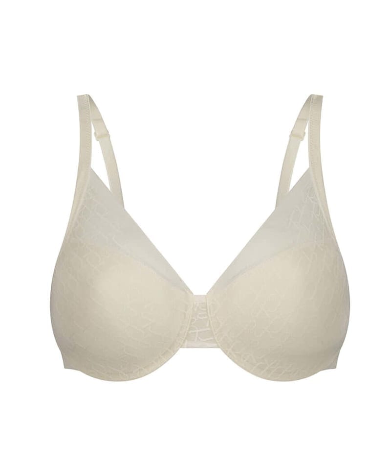 Triumph Signature Sheer Underwired Padded Half Cup Bra - Ecru White Bras 