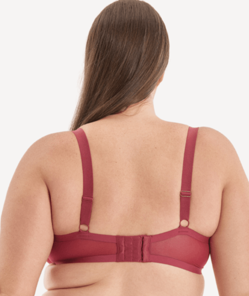 Nala Mesh Balconette Bra - Burnt Fig