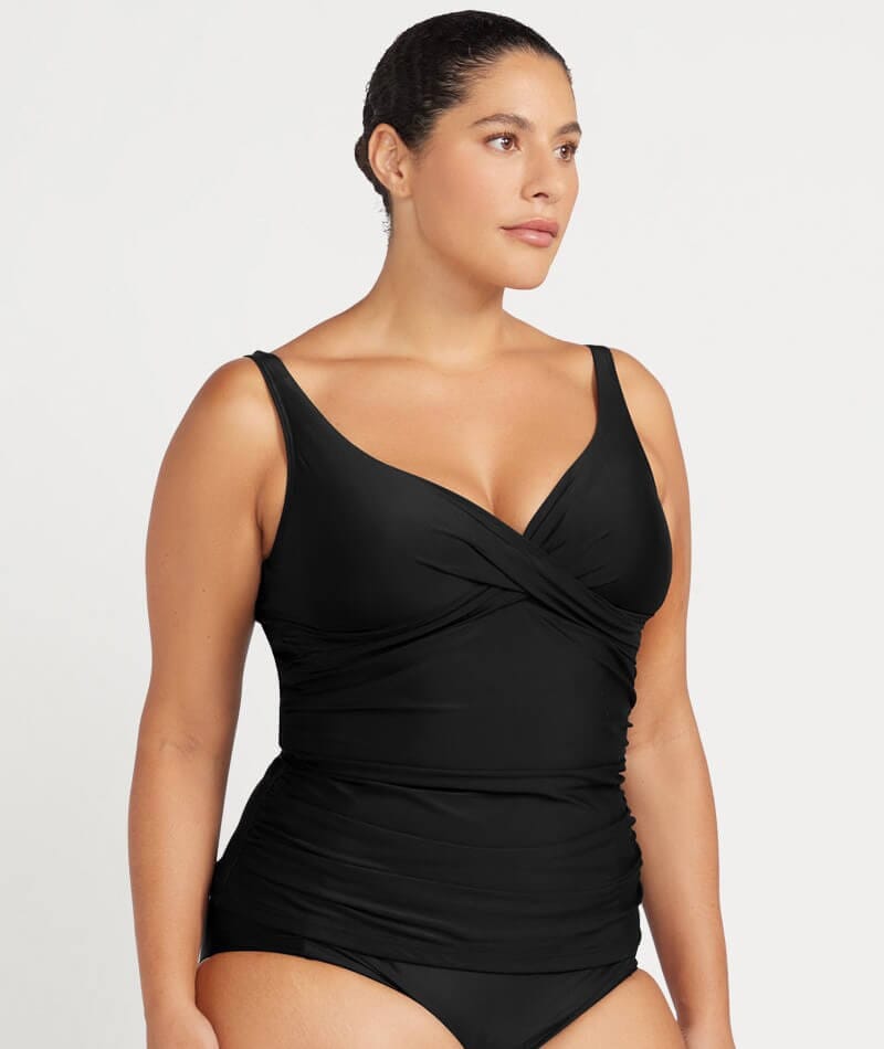Artesands Hues Delacroix D-G Cup Wire-free Tankini Top - Black Swim 