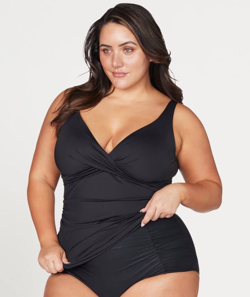 Artesands Hues Delacroix D-G Cup Wire-free Tankini Top - Black Swim 