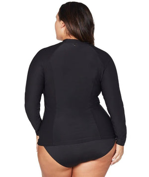 Artesands Hues Seurat Sun Safe Long Sleeve Rash Top - Black Swimwear 