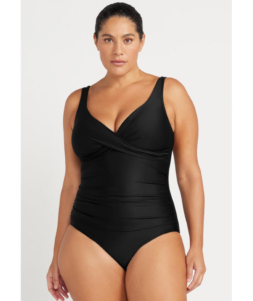 Artesands Recycled Hues Delacroix Cross Front One Piece Swimsuit - Black