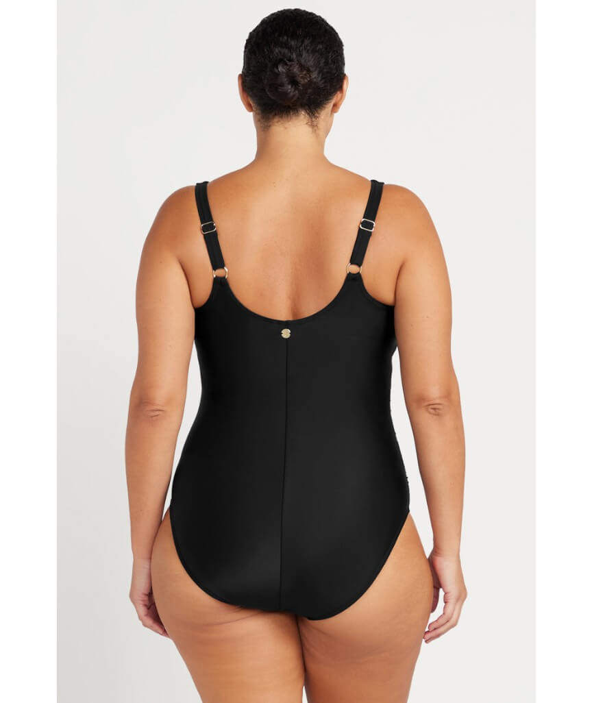 Artesands Recycled Hues Delacroix Cross Front One Piece Swimsuit - Black