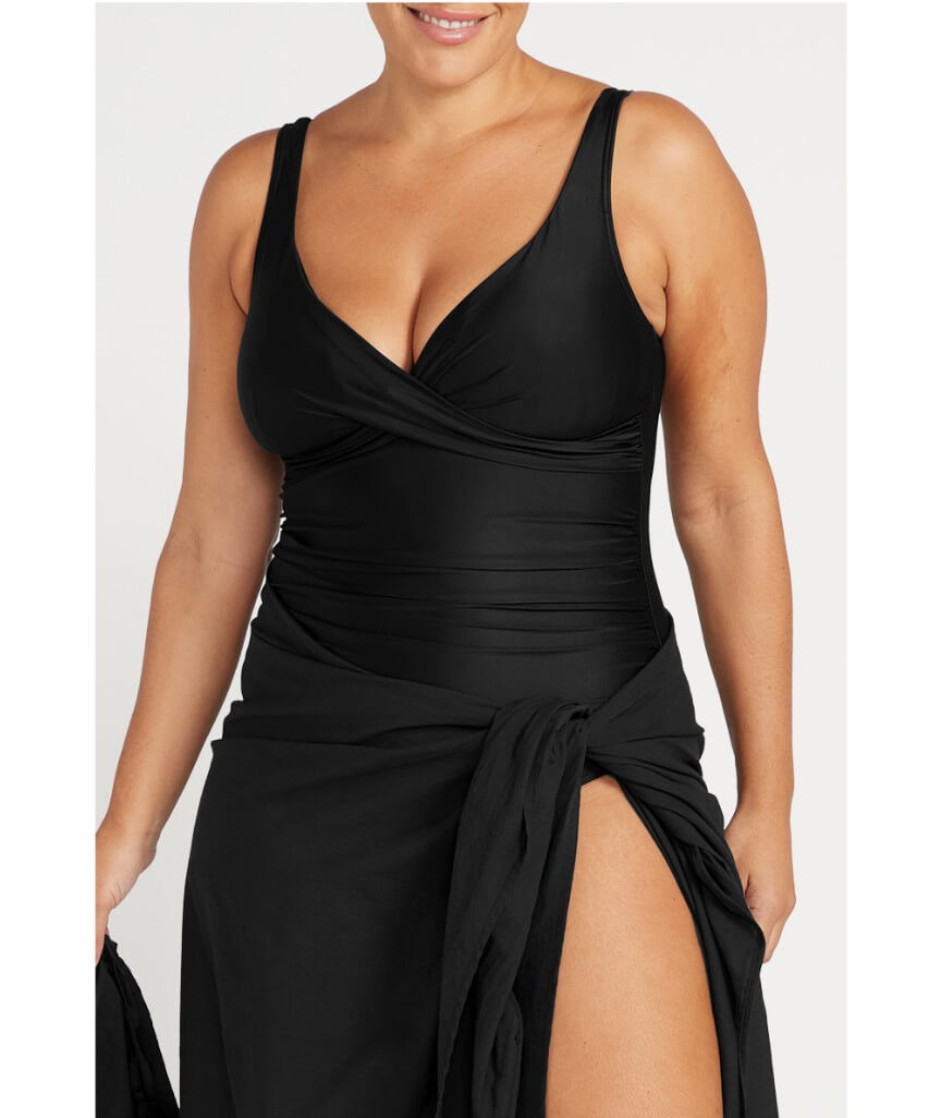 Artesands Recycled Hues Delacroix Cross Front One Piece Swimsuit - Black