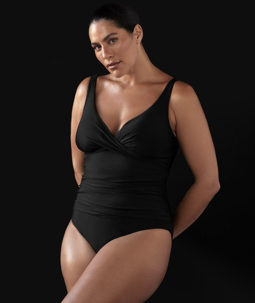 Artesands Recycled Hues Delacroix Cross Front One Piece Swimsuit - Black