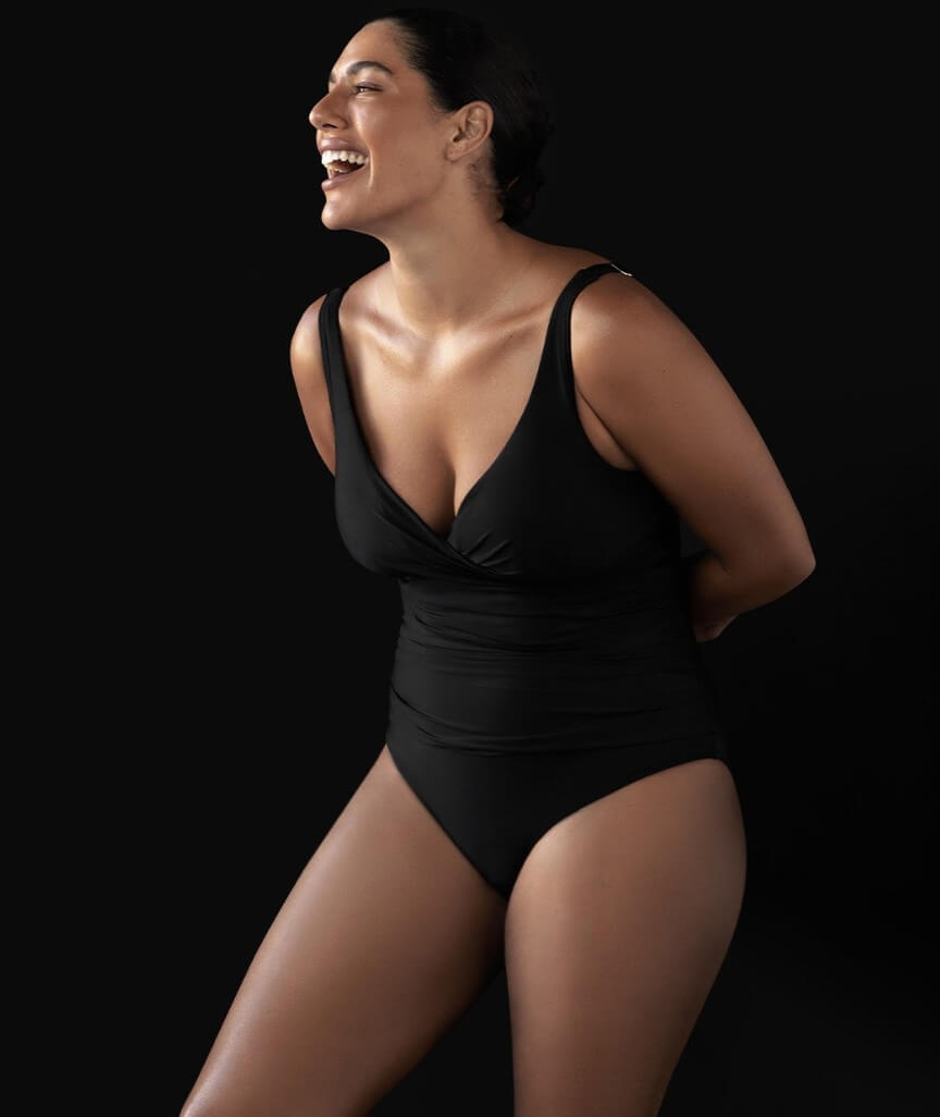 Artesands Recycled Hues Delacroix Cross Front One Piece Swimsuit - Black