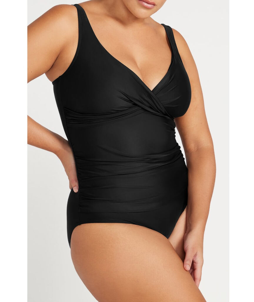 Artesands Recycled Hues Delacroix Cross Front One Piece Swimsuit - Black
