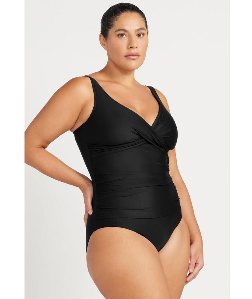 Artesands Recycled Hues Delacroix Cross Front One Piece Swimsuit - Black