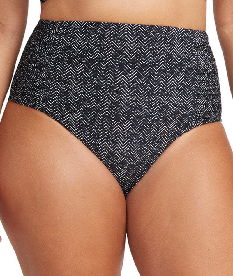 Artesands Zig Zag Botticelli High Waist Swim Brief - Black Swim 