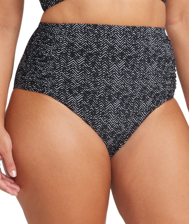 Artesands Zig Zag Botticelli High Waist Swim Brief - Black Swim 